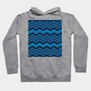 Chevrons in Shades of Blue Hoodie